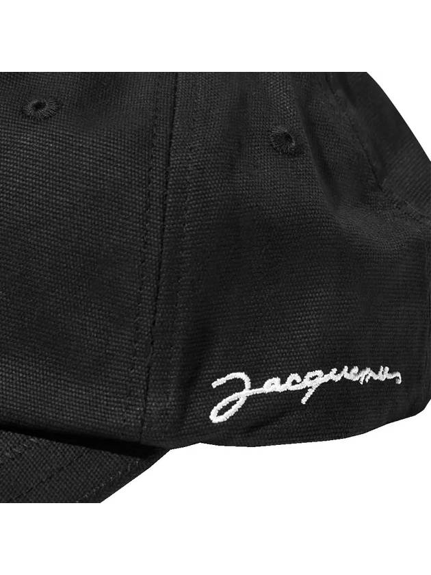 La Casquette Embroidered Logo Signature Ball Cap Black - JACQUEMUS - BALAAN 5