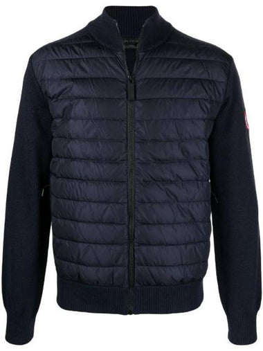 HyBridge Logo Patch Knit Down Jacket Navy - CANADA GOOSE - BALAAN 1