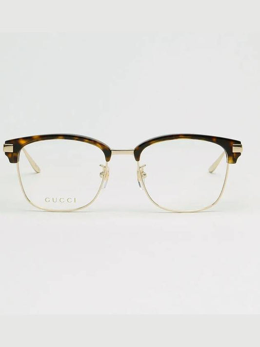 Square Metal Eyeglasses Dark Havana - GUCCI - BALAAN 1