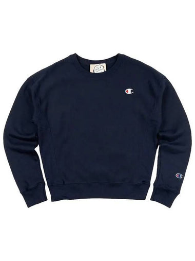 Reverse Weave Crew Neck Sweatshirt Navy - CHAMPION - BALAAN 1