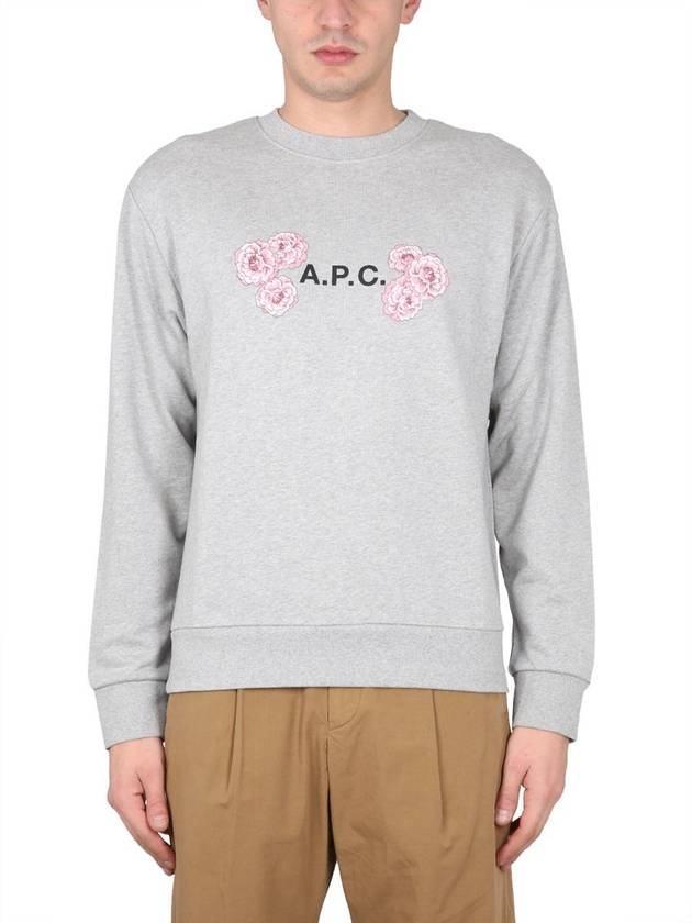 Flower Logo Sweatshirt Gray - A.P.C. - BALAAN 5