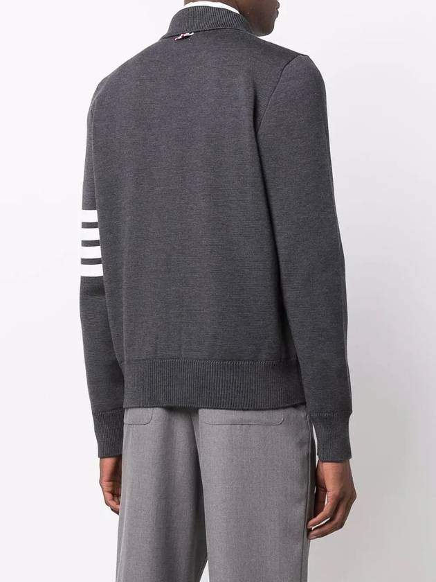 Diagonal Armband Merino Wool Zip-up Jacket Grey - THOM BROWNE - BALAAN 5