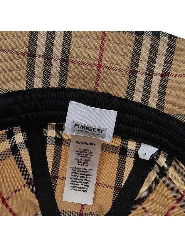 Vintage Check Nylon Bucket Hat Archive Beige - BURBERRY - BALAAN 10