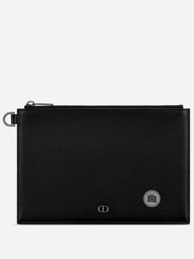 CD Icon Signature A5 Pouch Clutch Bag Black - DIOR - BALAAN 2