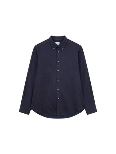 Herringbone pattern button down collar shirt dark navy 271730 - PAUL SMITH - BALAAN 1