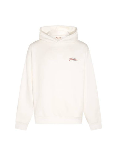 Logo Cotton Hooded Top White - MARNI - BALAAN 1