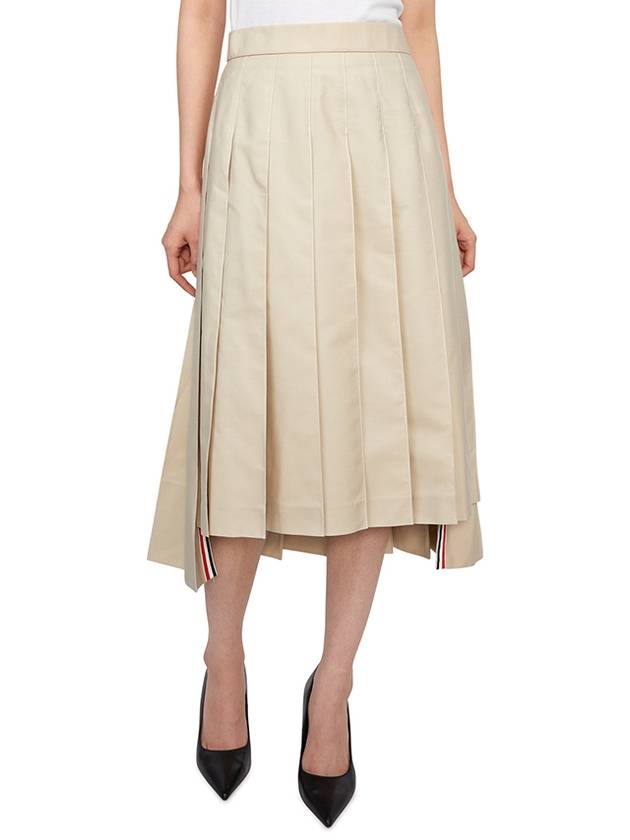 Classic Typewriter Midi Pleated Skirt Khaki - THOM BROWNE - BALAAN 5