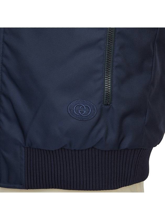 Interlocking G Nylon Canvas Zip Up Jacket Navy - GUCCI - BALAAN 9