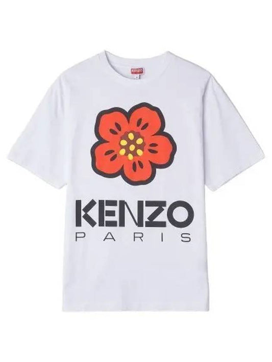 Balk Flower Short Sleeve T Shirt White Tee - KENZO - BALAAN 1