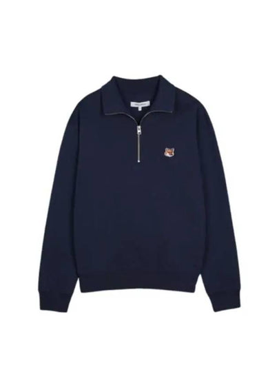 Fox Head Patch Half Zipper Sweatshirt Ink Blue - MAISON KITSUNE - BALAAN 2