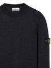 Logo Patch Round Neck Knit Top Charcoal - STONE ISLAND - BALAAN 4