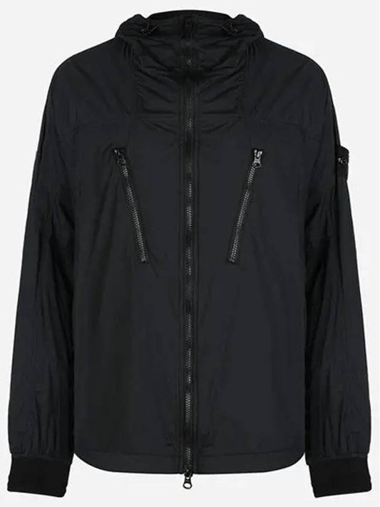 Skin Touch Nylon TC Hooded Jacket Black - STONE ISLAND - BALAAN 2