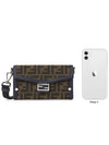 Baguette Soft Trunk Phone Pouch Cross Bag Brown - FENDI - BALAAN 10