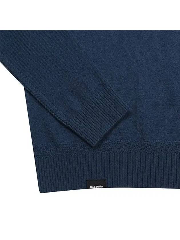 Men s front terrier point basic pullover 2402GXKC NAVY - BLACK&WHITE - BALAAN 4