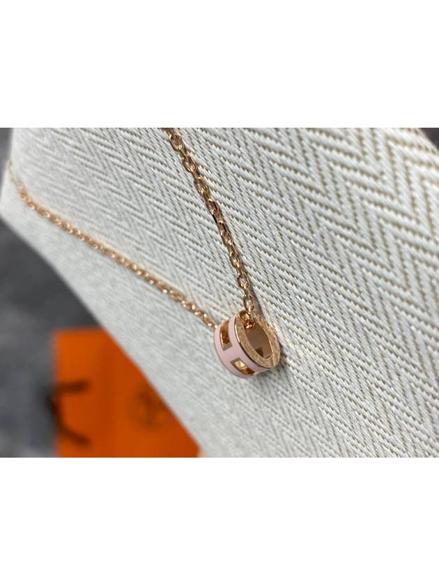 Mini Pop H Pendant Rose Gold Rose Dragee - HERMES - BALAAN.