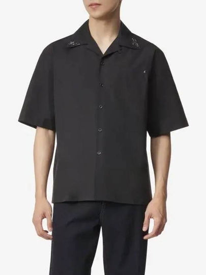 Embroidery Cotton Short Sleeve Shirt Black - MARNI - BALAAN 2