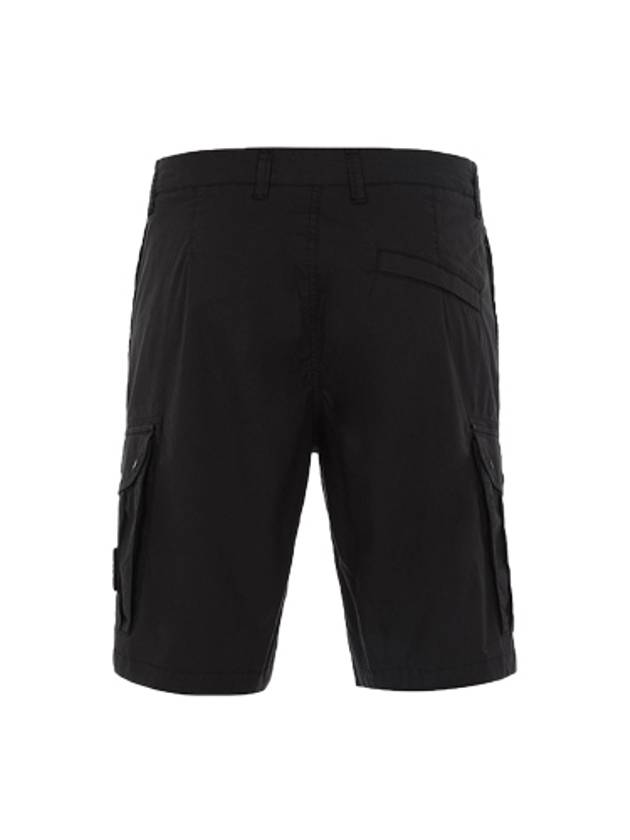 Men's Waffen Logo Cargo Bermuda Shorts Black - STONE ISLAND - BALAAN 3