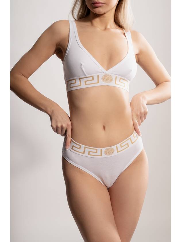 Women's Medusa Logo Creca Cotton Briefs White - VERSACE - BALAAN 3