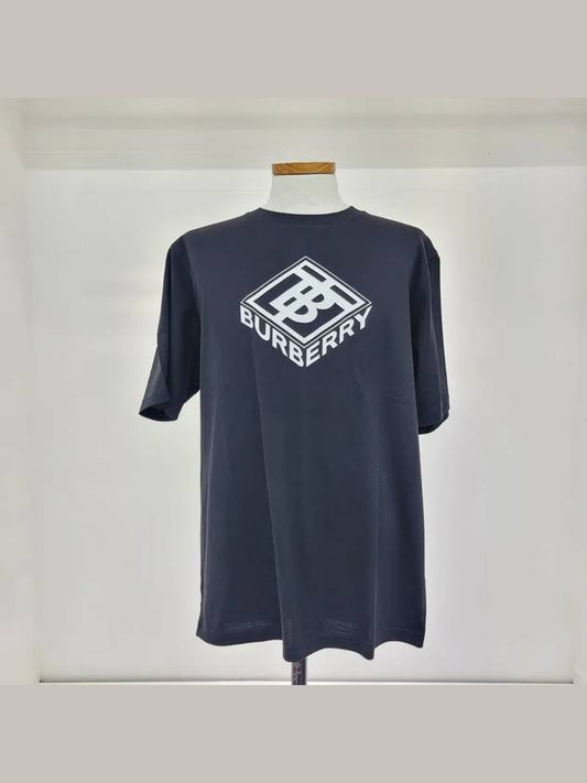 Men's Logo Graphic Short Sleeve T-Shirt Black - BURBERRY - BALAAN.
