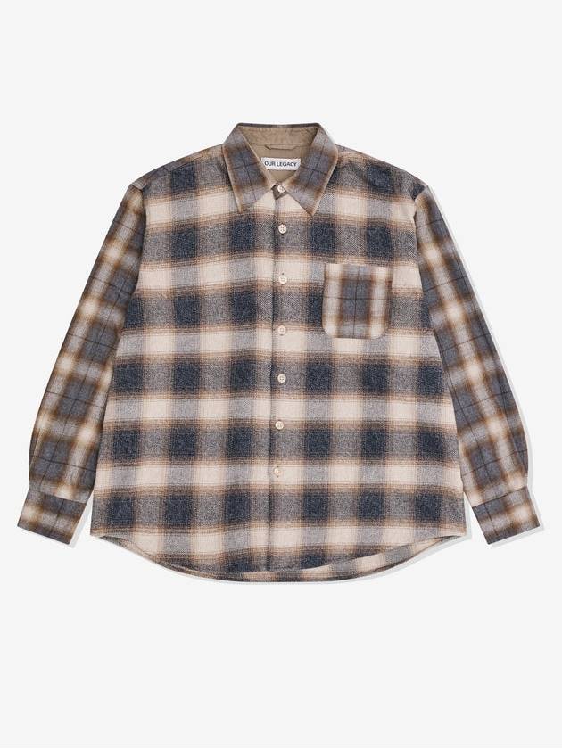 Doyle Check Lagger Flannel Long Sleeve Shirt Grey - OUR LEGACY - BALAAN 2