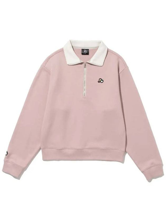 20ne Doug Collar Color Scheme Half Zip-up Sweatshirt PINK - 20THHOLE - BALAAN 1