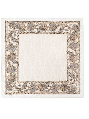 Etro Silk Pocket Square, Men's, Cream - ETRO - BALAAN 1