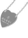 Trademark Heart Pendant Necklace Silver - GUCCI - BALAAN 4