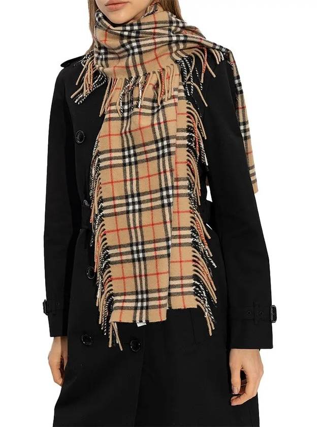 Check Cashmere Scarf Brown - BURBERRY - BALAAN 4