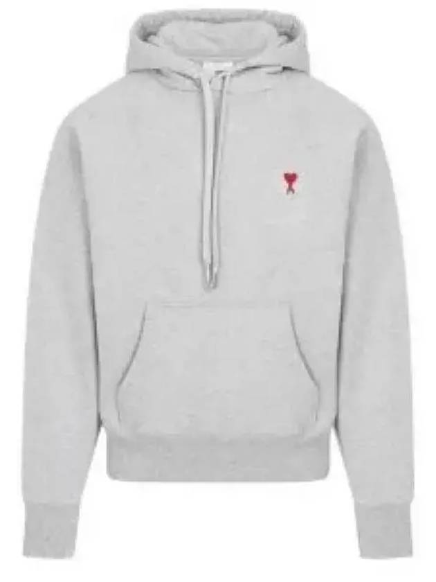 Small Heart Logo Hoodie Heather Ash Grey - AMI - BALAAN 2