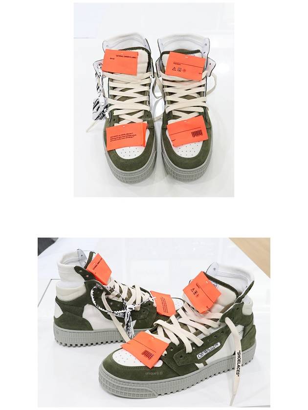 Neon Tab Offcoat 30 High Top Sneakers Khaki - OFF WHITE - BALAAN.