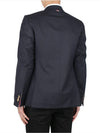 Super 120S Wool Twill Single Breasted Classic Jacket Navy - THOM BROWNE - BALAAN 5