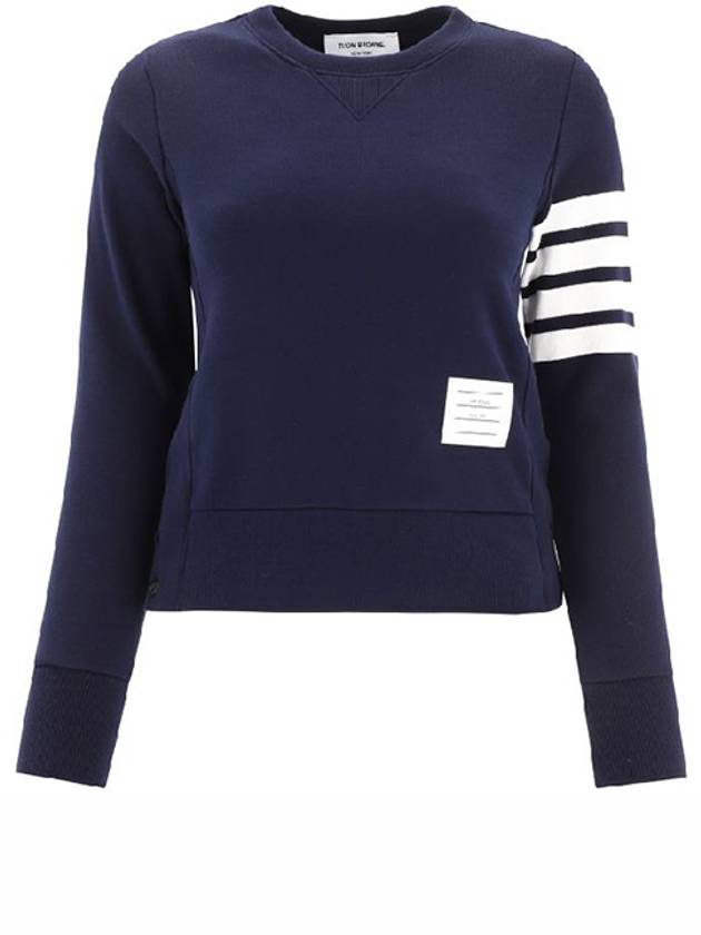 Engineered 4 Bar Stripe Loopback Jersey Knit Crewneck Sweatshirt Navy - THOM BROWNE - BALAAN 2