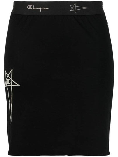 Women's Champion Logo Banding Jersey H-line Skirt Black - RICK OWENS - BALAAN 2