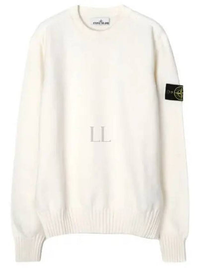 Logo Patch Knit Top White - STONE ISLAND - BALAAN 2