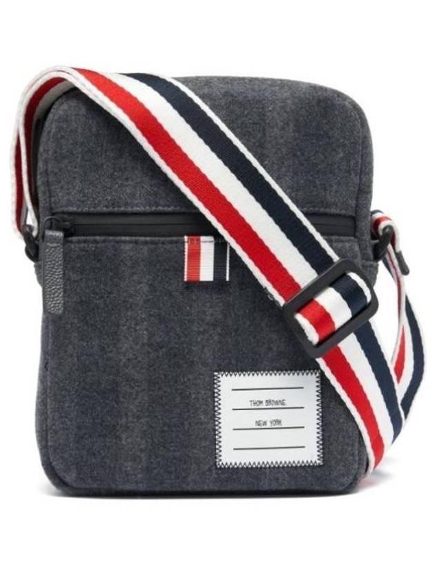 Diagonal Stripe Strap Camera Cross Bag Medium Grey - THOM BROWNE - BALAAN 1