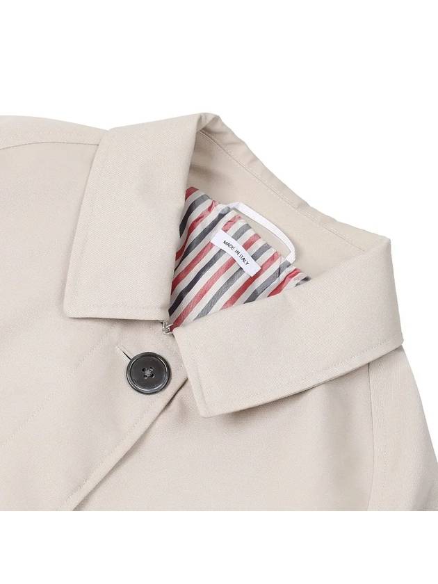 Waterproof Cotton Twill Raglan Trench Overcoat Khaki - THOM BROWNE - BALAAN 5