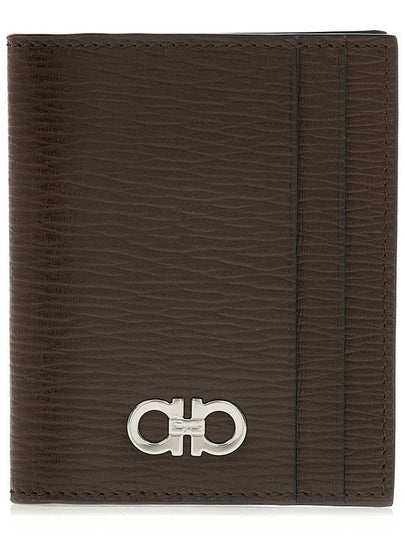 Gancini Card Wallet Brown - SALVATORE FERRAGAMO - BALAAN 2