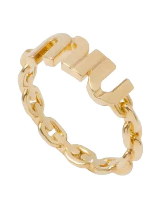 metal logo ring gold - MIU MIU - BALAAN 1