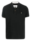 ORB Classic Logo Polo Shirt Black - VIVIENNE WESTWOOD - BALAAN 3