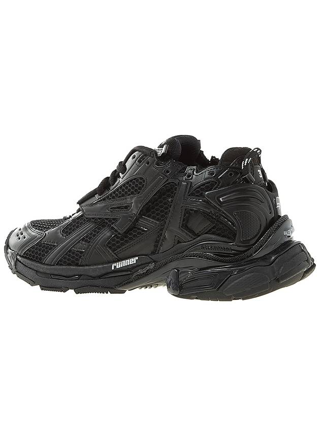 Fake Leather Mesh Runner Sneakers Black - BALENCIAGA - BALAAN 4