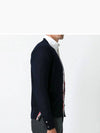 Men's Sustainable Classic Diagonal Wool Cardigan Navy - THOM BROWNE - BALAAN 4