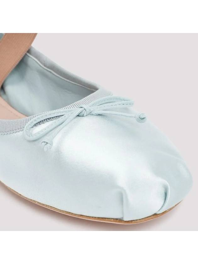 Logo Patch Satin Bow Ballerina Shoes 5F794D QU6 F0D30 LAGO - MIU MIU - BALAAN 4