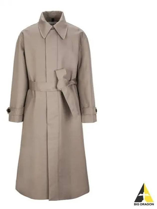 Women s Belted Cotton Coat Beige UJK502 211 - AMI - BALAAN 1