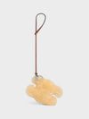 Triomphe Pom-Pom Shearling Key Holder Natural - CELINE - BALAAN 3