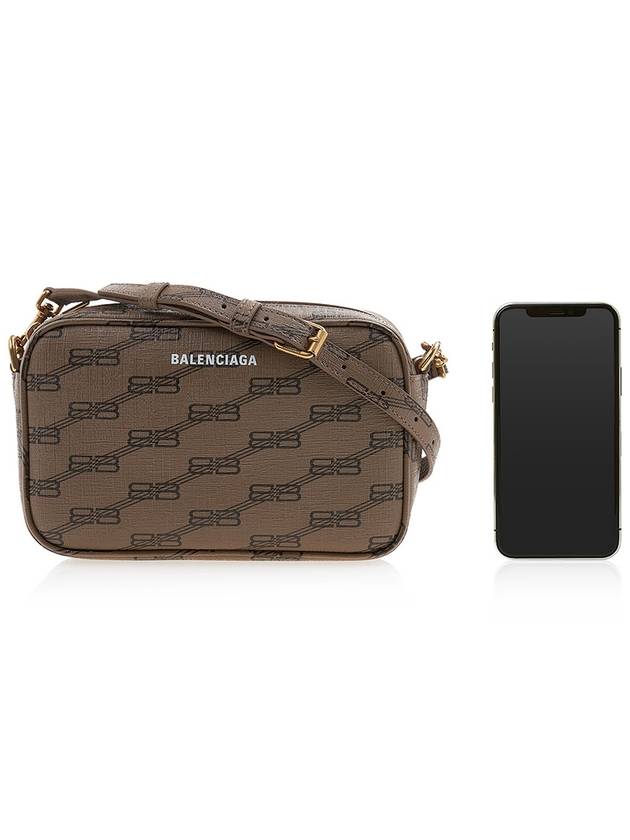 BB Monogram Coated Canvas Signature Small Camera Cross Bag Beige Brown - BALENCIAGA - BALAAN 7