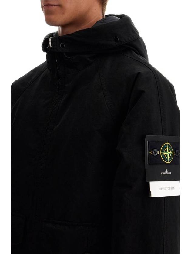 Logo David TC Down Hooded Jacket Black - STONE ISLAND - BALAAN 5