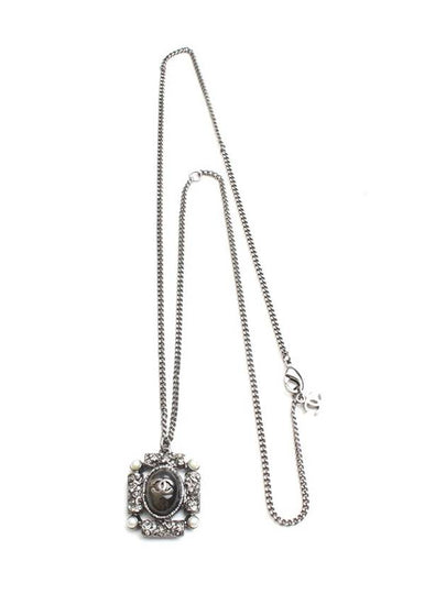 Black Oval 925 Silver Necklace - CHANEL - BALAAN 2