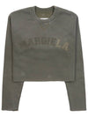 Logo Vintage Cropped Cotton Long Sleeve T-Shirt Green - MAISON MARGIELA - BALAAN 2