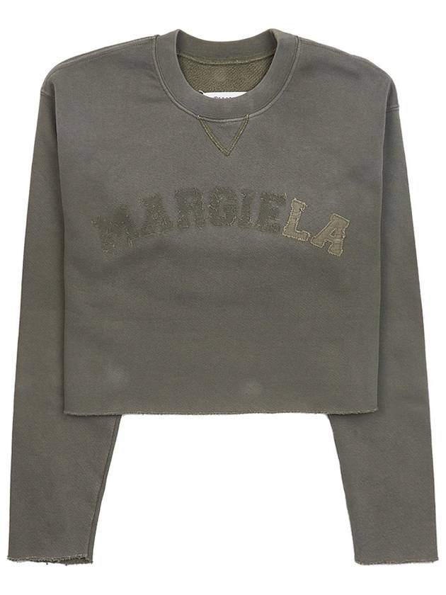 Logo Vintage Cropped Cotton Long Sleeve T-Shirt Green - MAISON MARGIELA - BALAAN 11