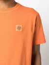 Pisato Effect Logo Patch Short Sleeve T-Shirt Orange - STONE ISLAND - BALAAN 3